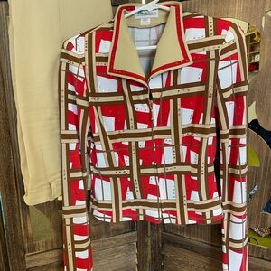 Chic Red and Brown Patterned & Crystal Custom Western Show Top / Jacket